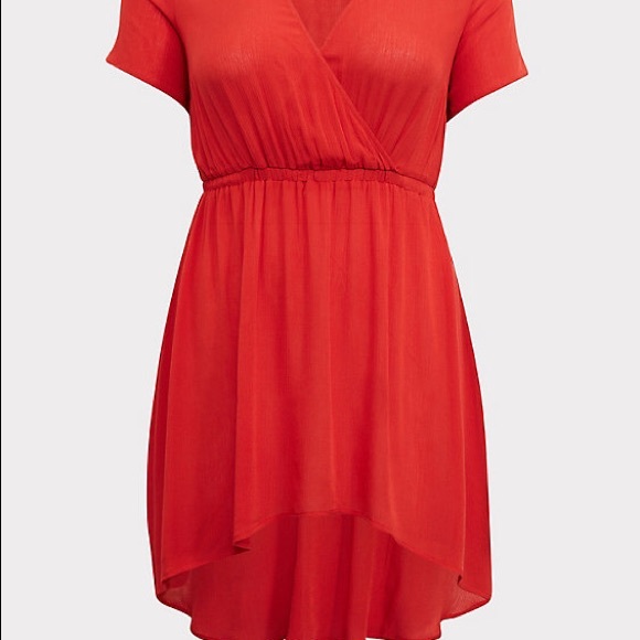 EUC Torrid Orange Gauze Babydoll Tunic Size 2 - Picture 2 of 7